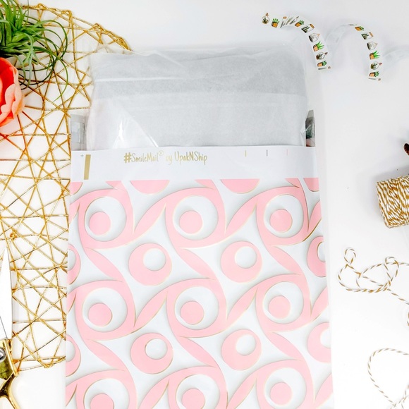 50 10X13 Pink Swirl Poly Mailers - Picture 3 of 6